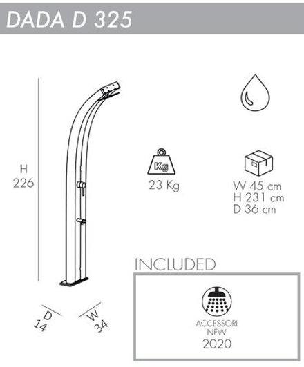 Душ уличный Arkema Dada D 325, антрацит