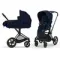 Детская коляска Cybex Priam IV 2 в 1 Rebellious Luxury Denim Blue шасси Matt Black
