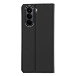 Чехол книжка из кожи черного цвета для OnePlus Nord CE6 Lite и Realme P4x, серия Skin Pro Series от Dux Ducis