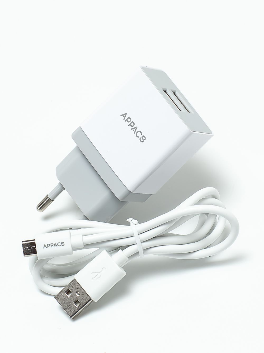 Зарядное устройство 220V APPACS (рус.) APEUT52m, кабель microUSB, 2USB, 2.4A