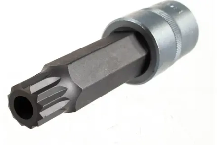 Головка-бита SPLINE 12-лучевая M16 1/2" (L-100мм) с отверстием ROCKFORCE RF-34810016T