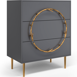 Комод Арт Стайл с 3 ящиками Стайл Серый Амбер