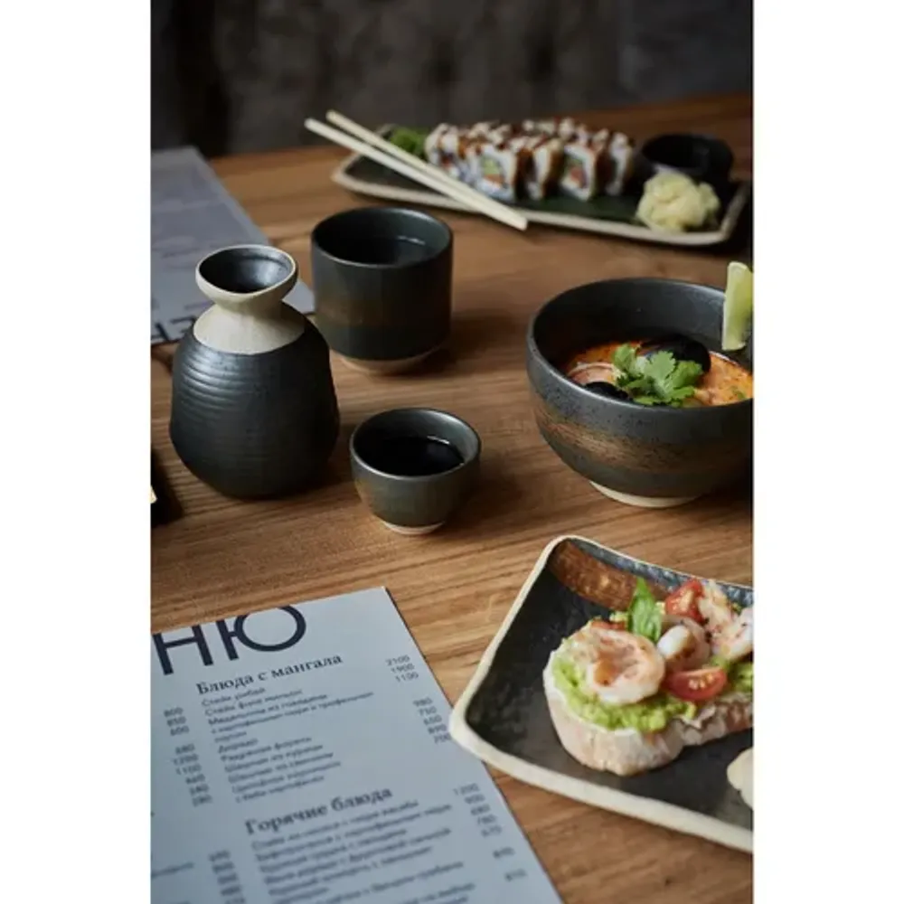 Соусник 60 мл чашка для саке, чая, вина d 6 см h4,5 см круглый фарфор Dark Matt Panasia P.L. [1]