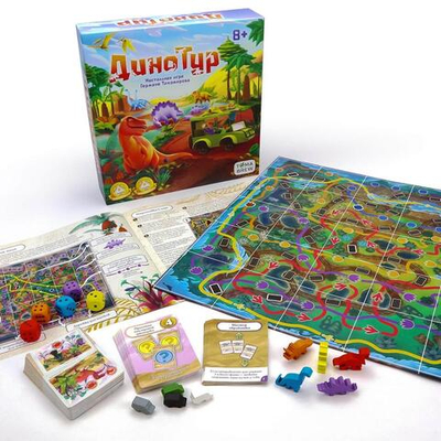 Игра-ходилка "Динотур" карточки, фишки, кубики (ND Play)
