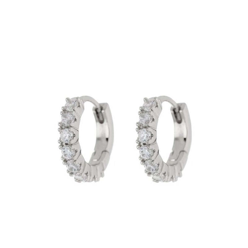 Серьги-кольца Блестящая София – Серебро