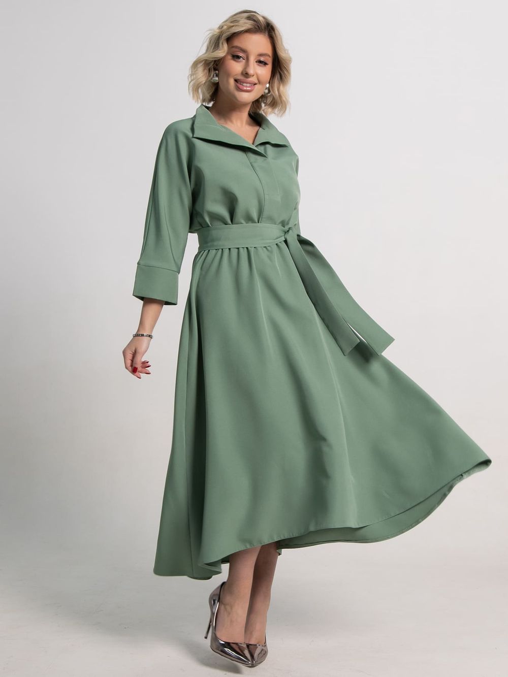 Платье Лорита (серо-зеленое) П15153-16М LT Collection