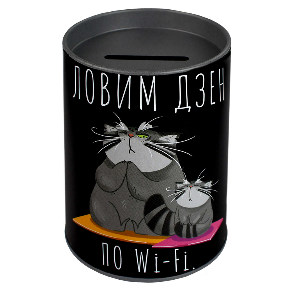 Копилка-подставка для канцелярских принадлежностей, арт.69373/ 30 СЕРЫЙ КОТ 10,4х7,5х7,5 см,