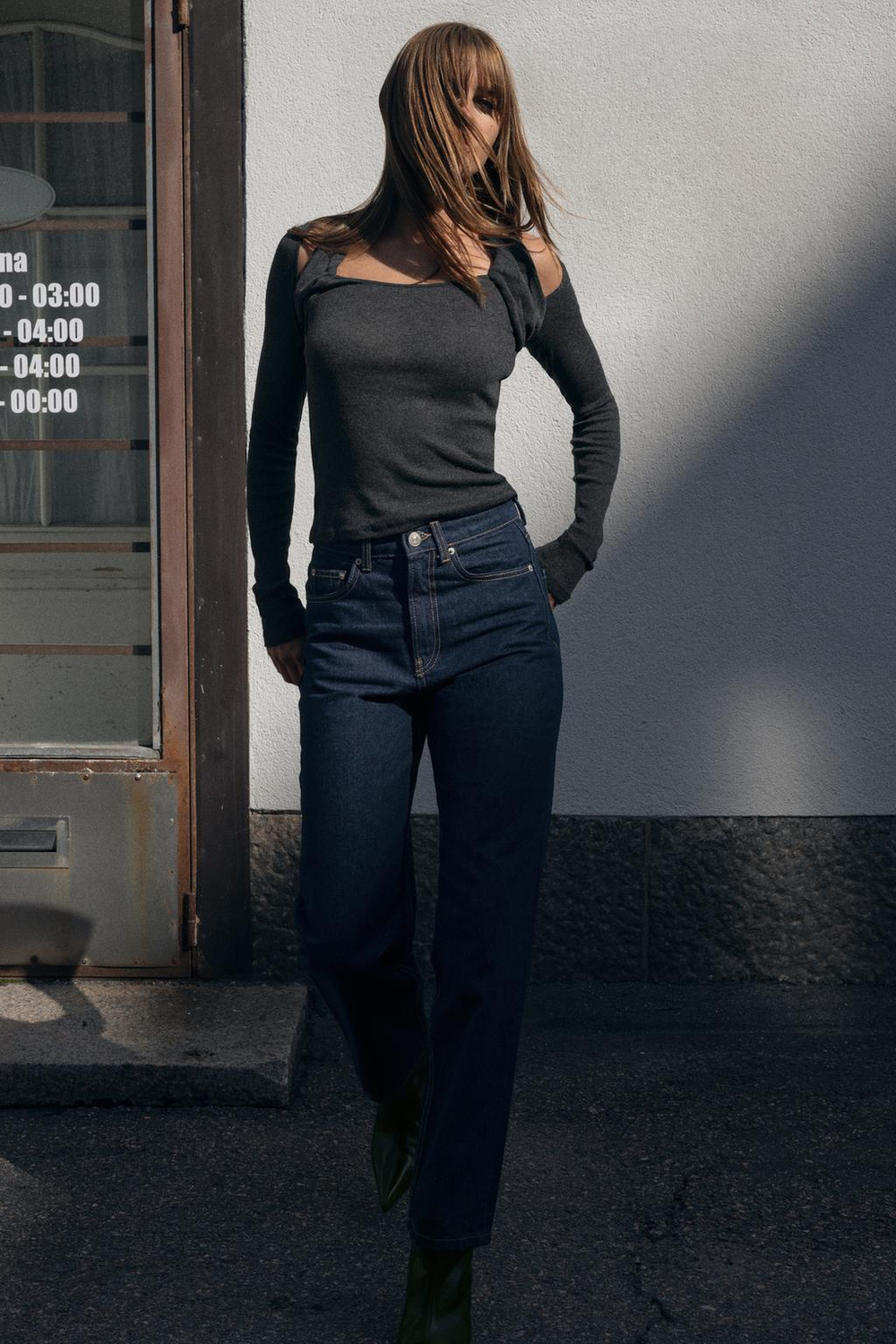 ZARA ФУТБОЛКА С БОЛЕРО, ТЕМНЫЙ МЕЛАНЖ