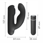 Черный вибромассажер Gladiator - 10,7 см. (Цвет: черный)