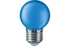 Лампа светодиодная Navigator 220V G45 Е27 1W синий шар 26795