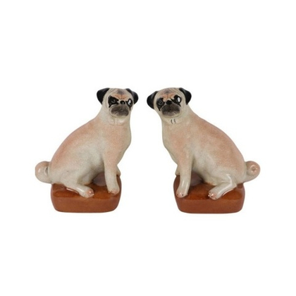 Мопсы фарфоровые пара, 14 см
