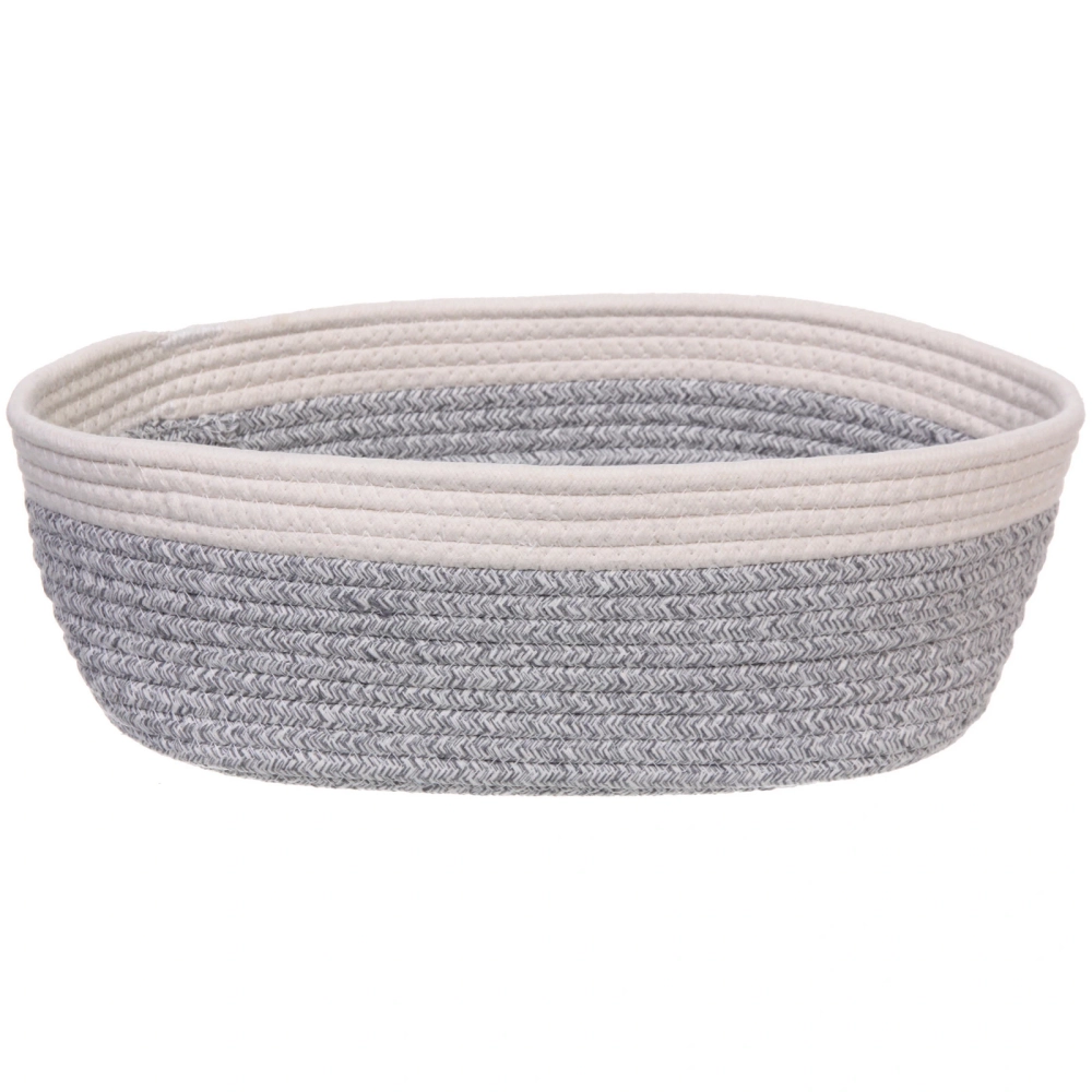 Корзинка плетёная интерьерная «ЭЛИНГАРТ», цвет серый/белый, 33*28*12см, (лейбл селфи)