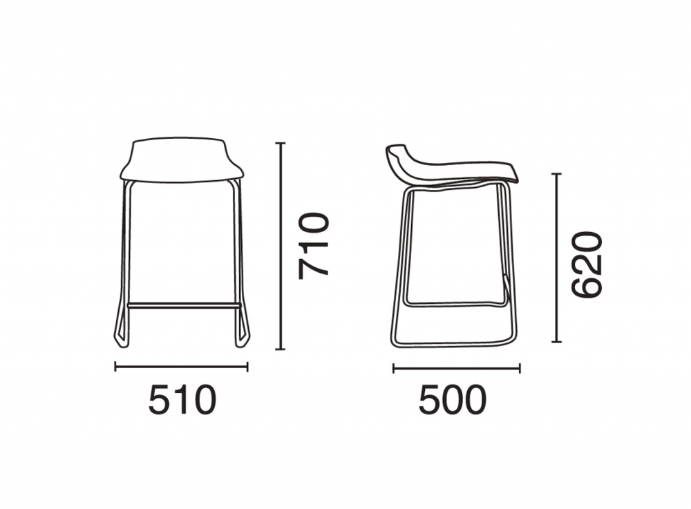 Табурет прозрачный полубарный Papatya X-Treme Sled, хромированный, прозрачный
