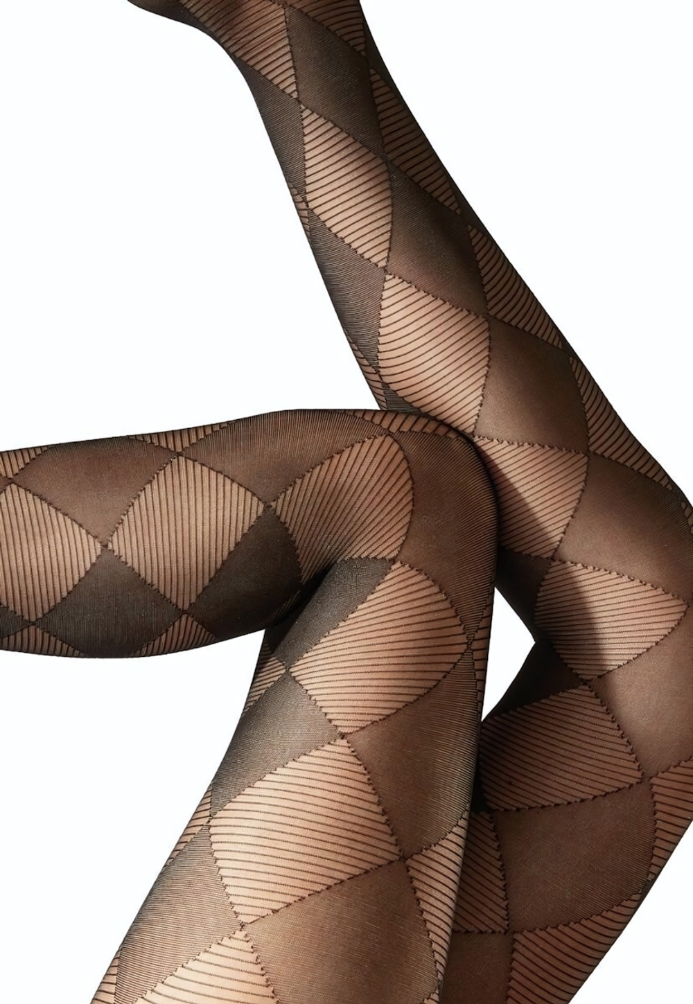 Эко-колготки с рисунком в виде ромбов (Размер: S-M-L) (Цвет: черный)