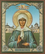 Икона "Матрона Московская" 15х18 на МДФ-6