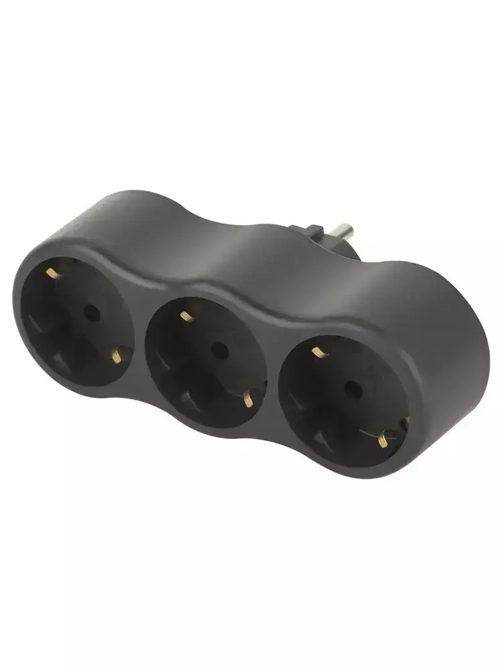 Разветвитель электрический ЭРА SPx-3e-B на 3 розетки с заземлением 16А черный