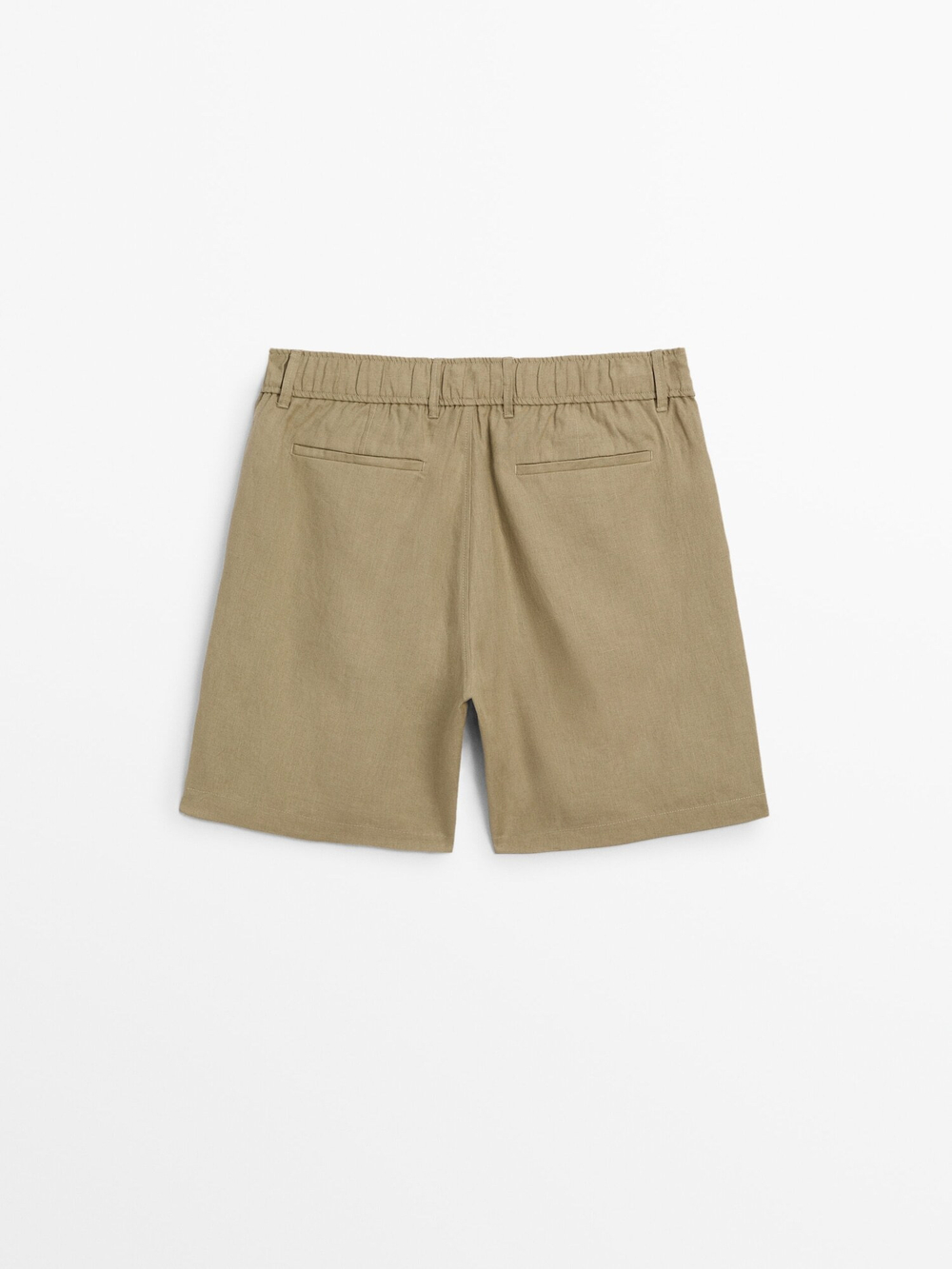 Massimo Dutti 100% льняные шорты-бермуды, коричневый