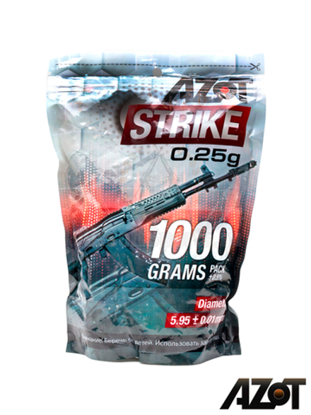 Шары Azot Strike 0,25 g (белые, 4000 шт, 1 кг, пакет)