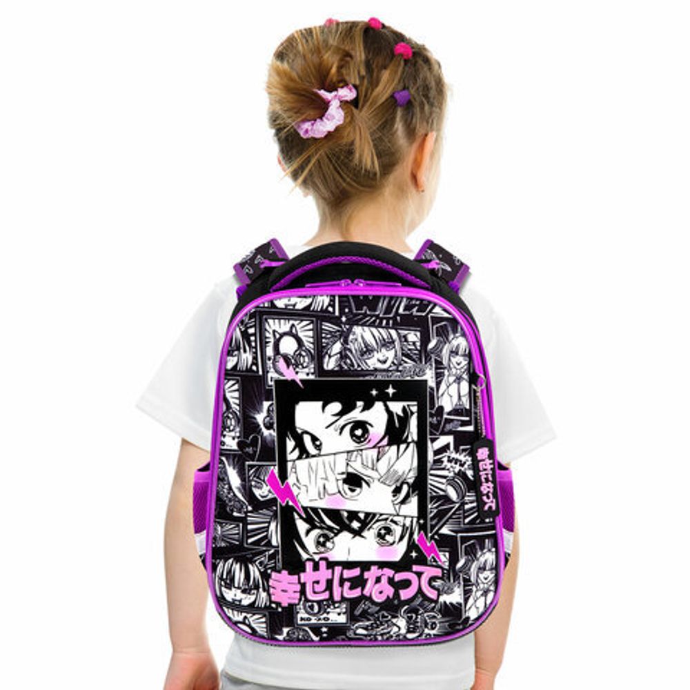 Ранец BRAUBERG PREMIUM, 2 отделения, с брелоком, "Anime movie", 38х29х16 см, 272018