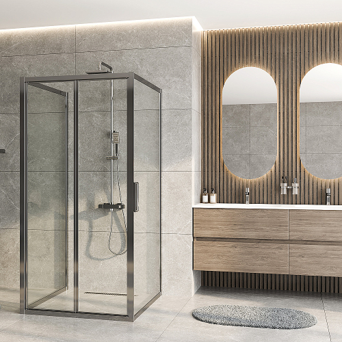 Душевой уголок WasserKRAFT Weser 78F 78F42 100х100 профиль серебристый/стекло прозрачное