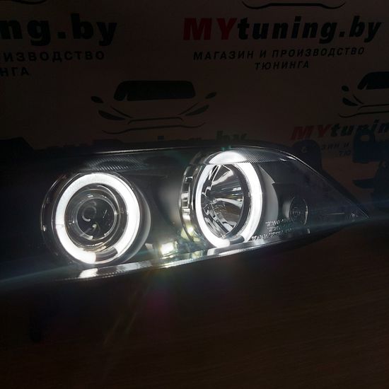Передние фары Opel Vectra B angel eyes black