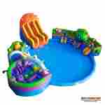Надувной аквапарк с бассейном и горками «Страна Монстриков», 21×20×6,5 м