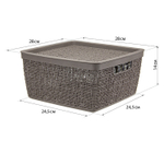 Коробка БЯЗЬ 8л с крышкой квадратная 28×28×14 cм М 2326