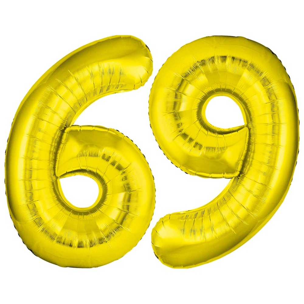 Шар фольгированный Цифра 6 101 см (Золотой)