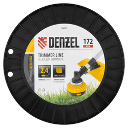 Леска для триммера Denzel (квадрат, 2,4мм х 172м, Extra Cord)