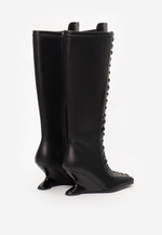 boot heel black leather