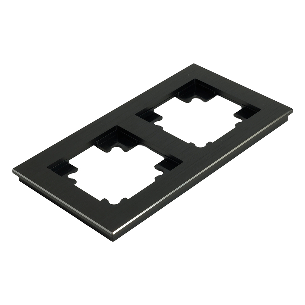 Рамка 2-местная, металл, STEKKER MFR00-7002-05, серия Катрин, черный 50016