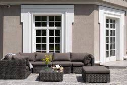 "Лунго" трансформирующаяся лаунж-зона из искусственного ротанга, цвет графит