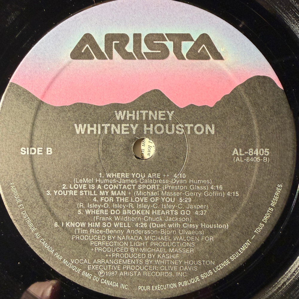 Whitney Houston ‎– Whitney (США 1987г.)