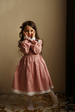 Платье "Лилия" с кружевным воротником и хлопковым подъюбником