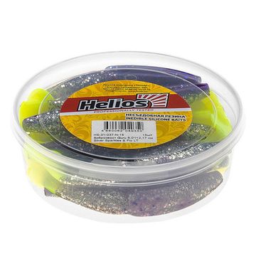 Виброхвост несъедоб. Guru 5,0'/12,7 см Silver Sparkles & Fio LT 15шт. (HS-31-037-N-15) Helios