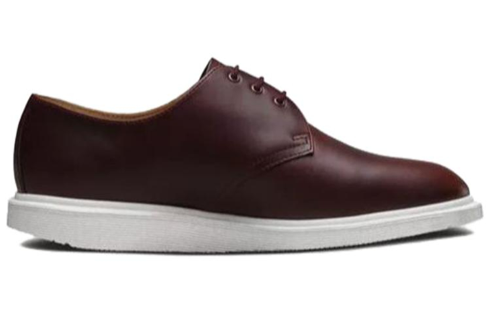 Dr.Martens Leather Casual Leather Shoes Men"s Red Brown