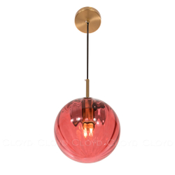 Подвесной светильник Cloyd BRINN-A P1 / Ø20 см - латунь - красный (арт.11421)