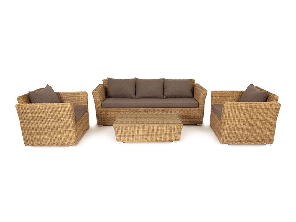 "Капучино" лаунж-зона из искусственного ротанга, цвет соломенный