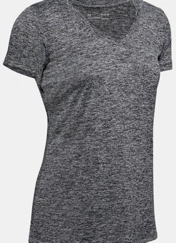 Женская теннисная футболка Under Armour Women's Tech Twist V-Neck - серый