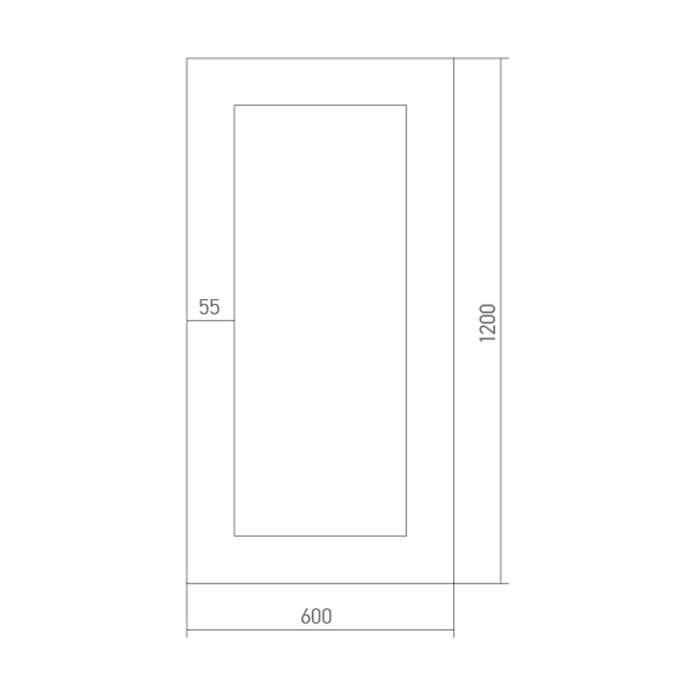 Зеркало MIXLINE "Дуб" 600*1200 (ШВ) крепеж гор/верт (МДФ) багетная рама