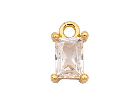 Подвеска-Прямоугольная 9мм, с прозрачным кристаллом