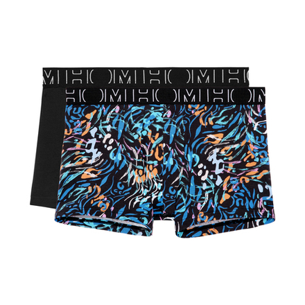Мужские трусы боксеры набор из 2-х штук (черные, черные с принтом) HOM JOAN #2 Boxer Briefs HO1 2p 402662_40D042