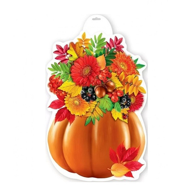 Плакат "Тыква с цветами"