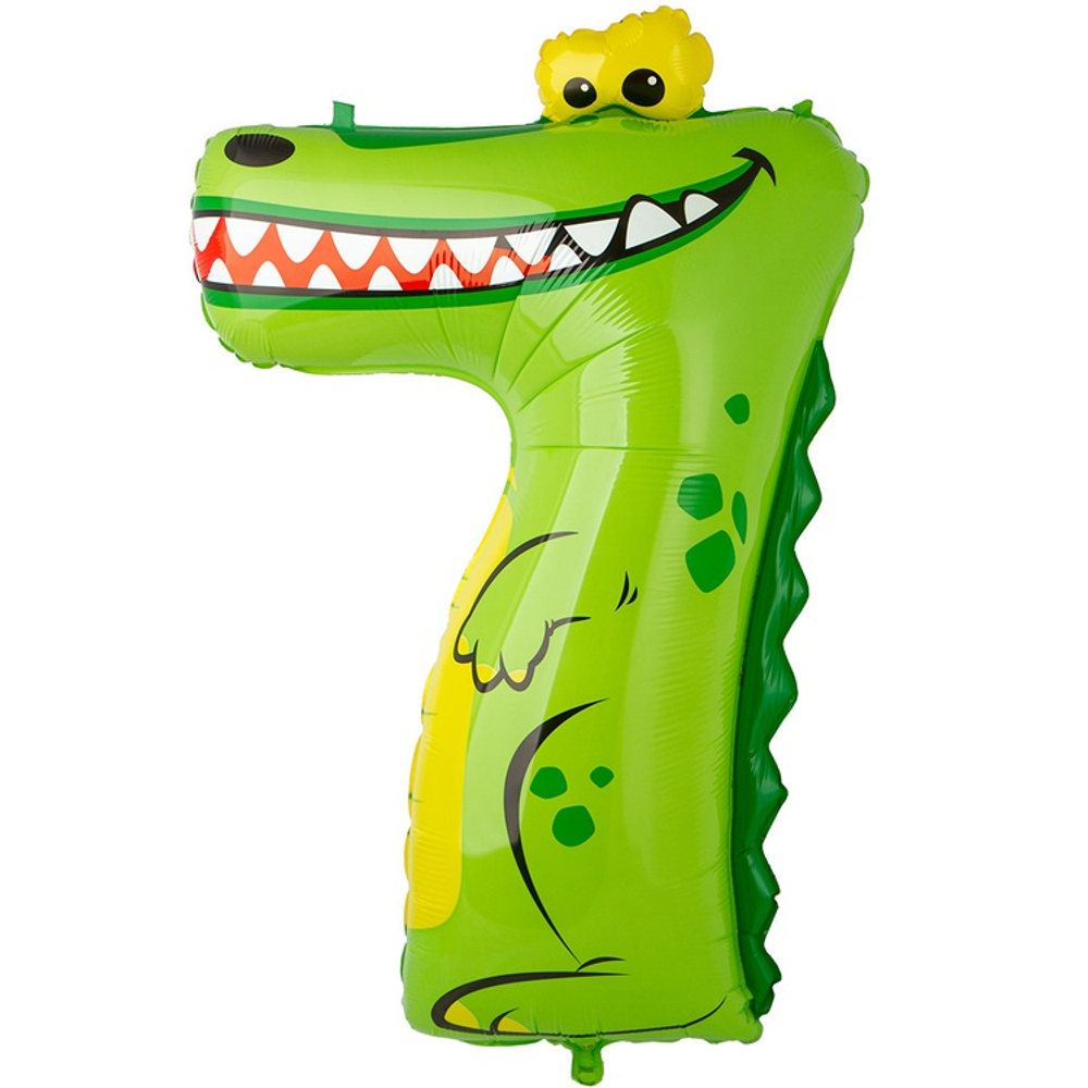 Шар Фольгированный Цифра 7 Крокодил (Ассорти)