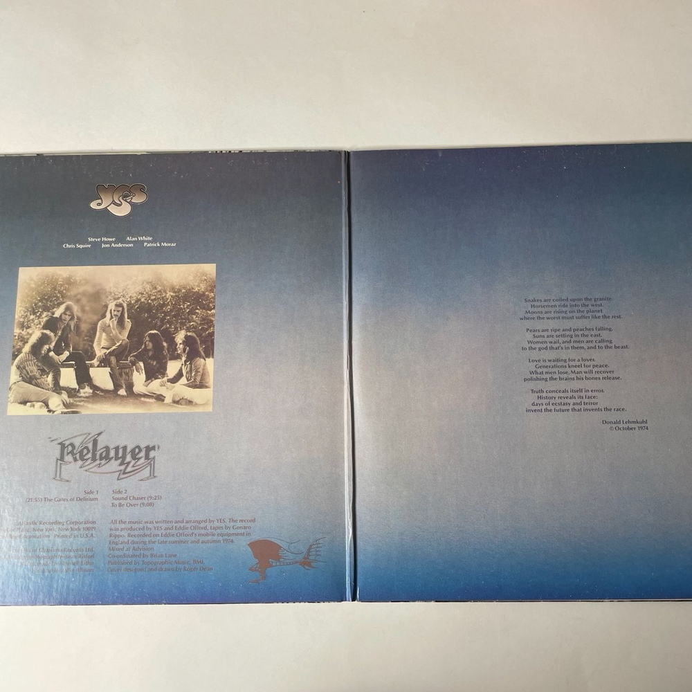 Винтажная виниловая пластинка LP Yes Relayer (USA 1974)