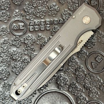 Нож автоматический Pro-Tech PDW Invictus Gray (Blade Show 2024) - сталь CPM-MagnaCut, рукоять алюминий, кнопка перламутр