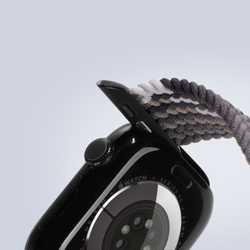 Эластичный ремешок черно-белого цвета (Smoke Gradient) для смарт часов Apple Watch размером 42, 44, 45, 46, 49MM, серия Mixture Ultra Series от Dux Ducis