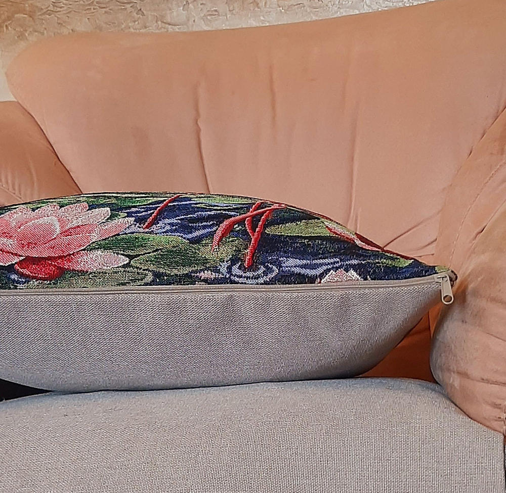 Декоративный гобеленовый чехол для интерьерной подушки Розовый фламинго 47*47