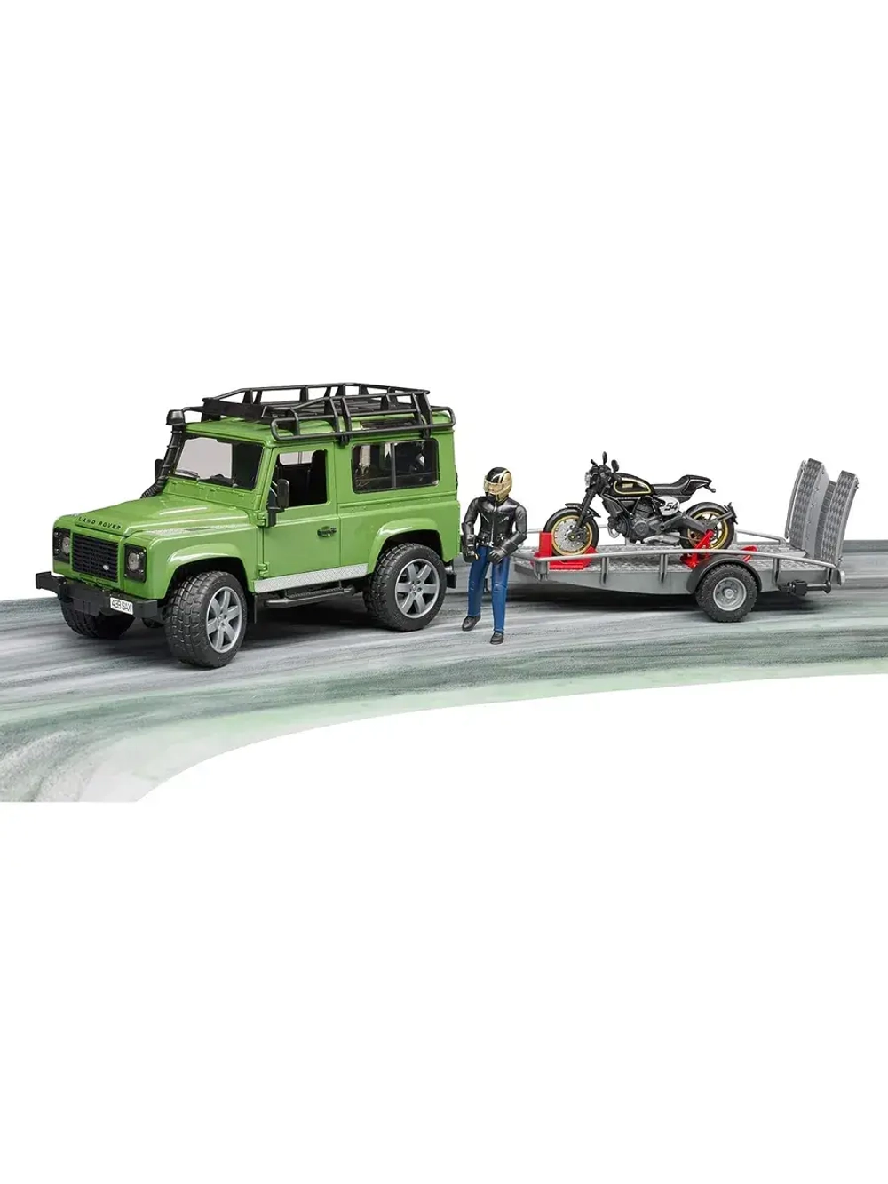 Внедорожник Land Rover с мотоциклом Ducati Брудер 02598