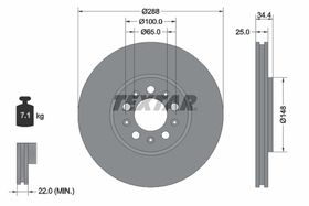 TEXTAR - 92106605-TET - Brake Disc